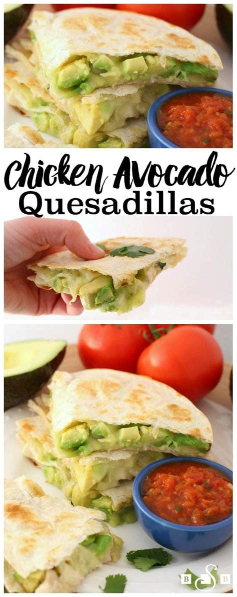 Chicken Avocado Quesadillas Butter With A Side Of Bread