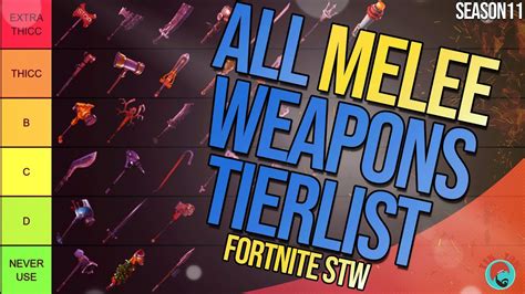 Fortnite Save The World Melee Weapon Tierlist Every Melee Weapon