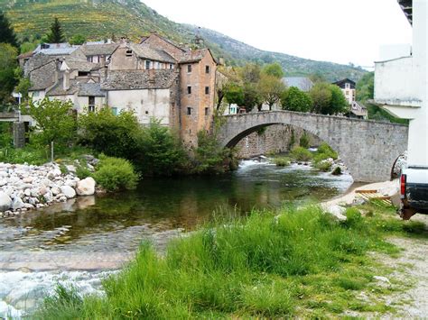 Le Pont De Montvert Village Built At The Confluence Of The Tarn