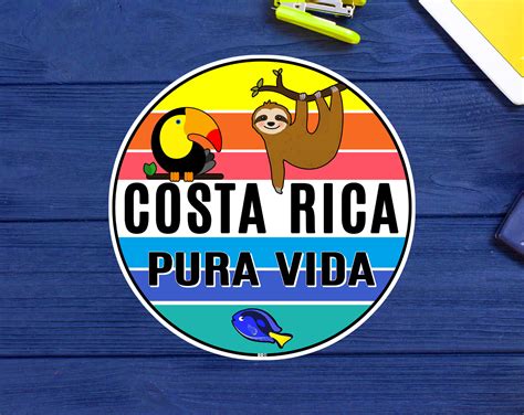 Costa Rica Pura Vida Country Map Flag Bumper Decals And Stickers Ebay
