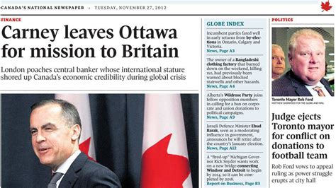 My 2012 Globe And Mail Front Page The Globe And Mail