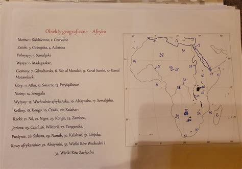 Na Mapie Afryki Mam Zaznaczyc Obiekty Geograficzne Wiem Wszystkie