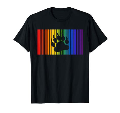 Gay Bear T Shirt Lgbt Paw Barcode Stellanovelty