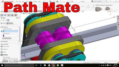 Solidworks Tutorial How To Use Path Mate In Solidworks Assembly Youtube