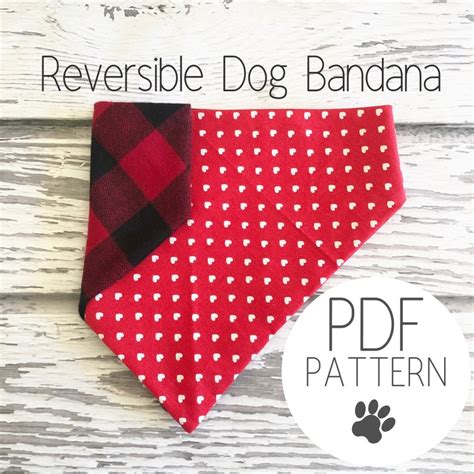 Dog Bandana Over The Collar Pattern Reversible Pdf Sewing Etsy Uk