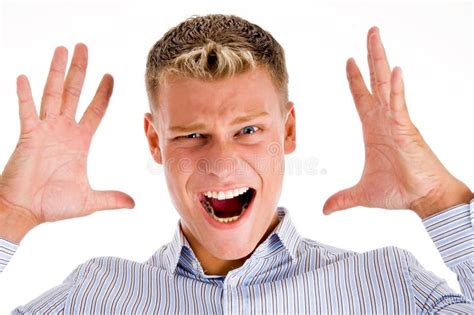 White Young Man Shouting Stock Photo Image Of Attractive 7419650