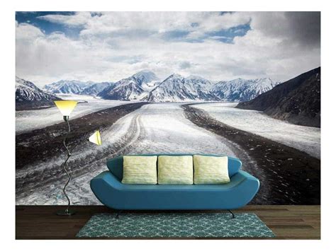 Wall26 Snow Covered Mountains Under Cloudy Sky Removable Wall Mural