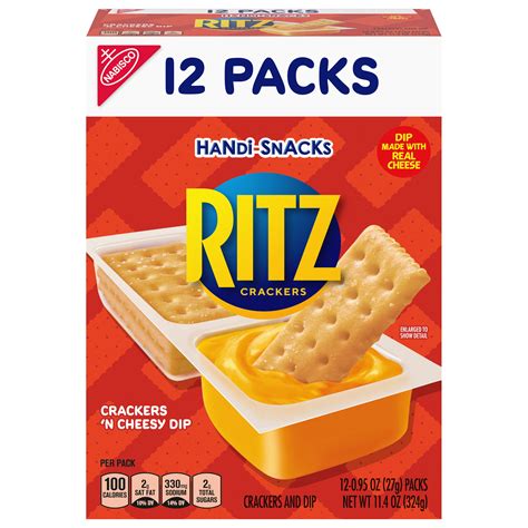 Handi Snacks Ritz Crackers N Cheesy Dip Snack Packs 12 Snack Packs
