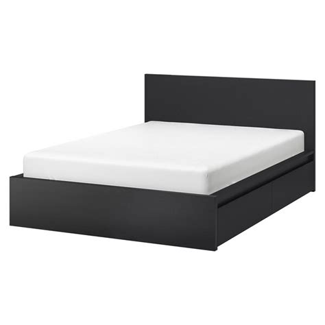 Divano letto con materasso alto 20 cm / sofa bed with high mattres. MALM Struttura letto alta/4 contenitori, marrone-nero ...