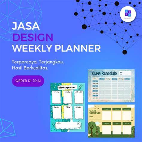 Jual Jasa Desain Weekly Planner Jasa Design Jadwal Sekolah Jasa