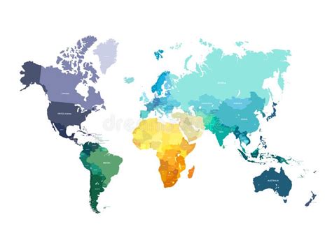 Colorful Map Of World Vector Political Map With Different Colors Of Images