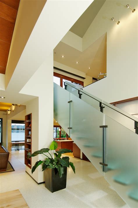 Structural Glass Stair With Glass Railing Seattle Glass Block