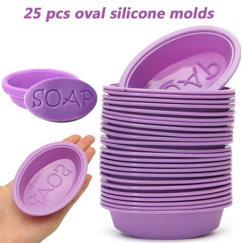 25pcs set silicone oval soap molds baking mold cupcake liners handmade mould