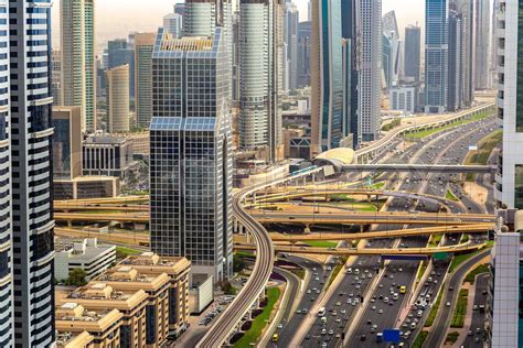 Aerial View Of Downtown Dubai Stock Image Colourbox