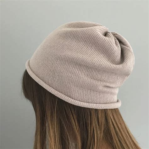 Ladies Cotton Slouch Beanie By Little Knitted Stars