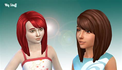 Mystufforigin Ellie Hair For Girls Sims 4 Hairs