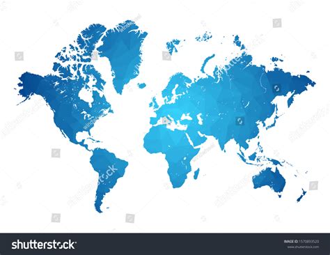 Vectors World Map Polygonal Precision Low Poly Royalty Free Stock