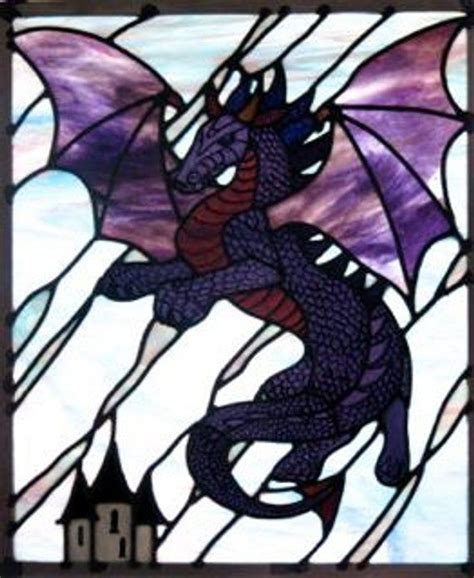 Stained Glass Dragon Pattern Etsy Dragon Pattern Stained Glass Crafts Painting