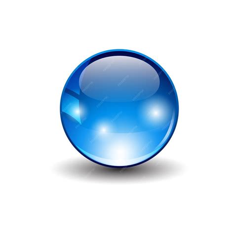 Premium Vector Vector Illustration Of Realistic Blue Glossy Sphere