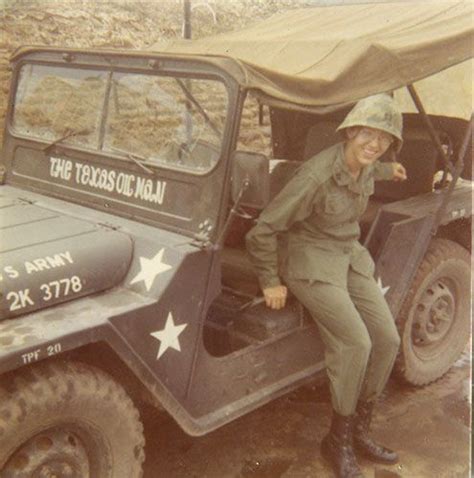 Captain Nancy Faller Poses With A Jeep In Vietnam Circa