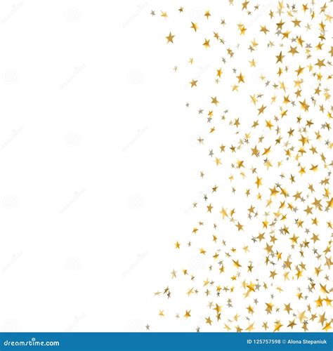 Gold Star Confetti Celebration Isolated On White Background Falling