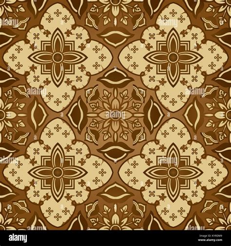 Seamless Dark Brown Javanese Batik Stock Vector Image And Art Alamy