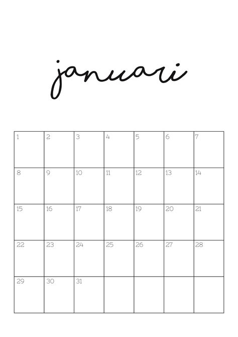 Free Printable Kalender Maand Month Calendar Maandkalenders Kalender
