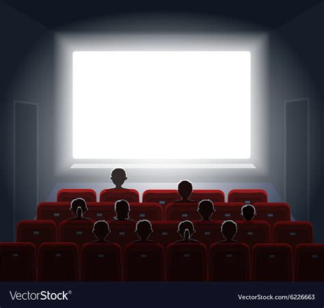 Now you see it, now you don't jane doe: People watching movie at cinema hall film screen Vector Image