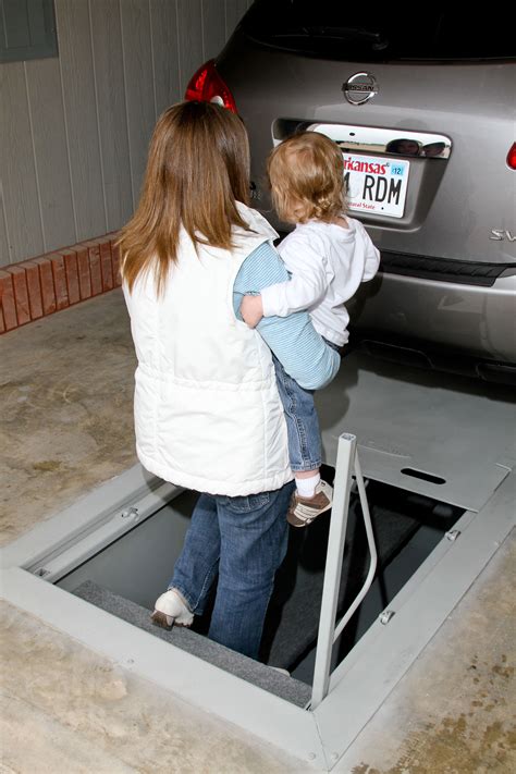 Storm Shelter In The Garage Floor Park Right Over The Shelter Time To Start Saving For One Of