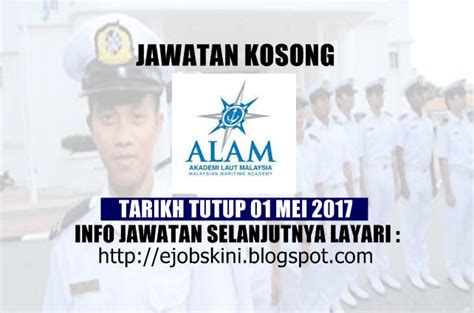 Masukkan email anda untuk mendapatkan informasi terkini dan hebahan jawatan kosong di blog ini rujukan dan contoh soalan exam. Jawatan Kosong Akademi Laut Malaysia (ALAM) - 01 Mei 2017