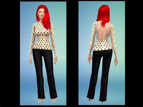 The Sims Resource Black And Beige Linen Pants