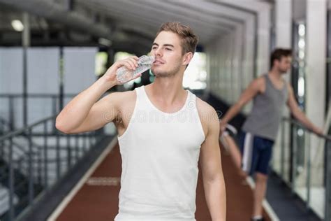 Fit Man Drinking Water Stock Photo Image Of Adult Toned 66969566