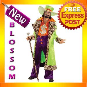 C Mens Neon Green Biggest Daddy Pimp Halloween Adult Costume EBay