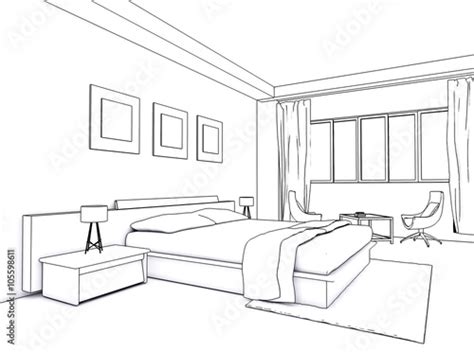 Sketches Interior Design Bedroom Drawing Allahuakbar M