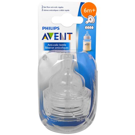 Philips Avent Fast Flow Anti Colic Nipples 6 Months 2 Pack Iherb