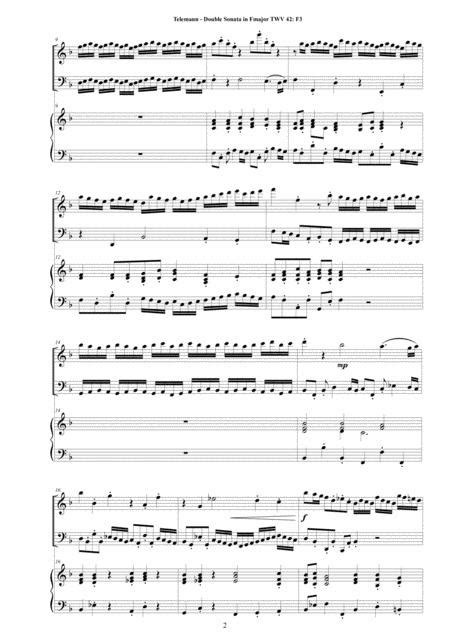 Telemann Double Sonata In F Major Twv 42 F3 For Flute Fagotto And Harpsichord Or Piano Free