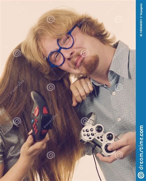 Gaming Couple Playing Games And Loosing Stock Image Image Of Women