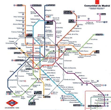 Plano esquemático de Metro de Madrid diciembre de Traspapelados