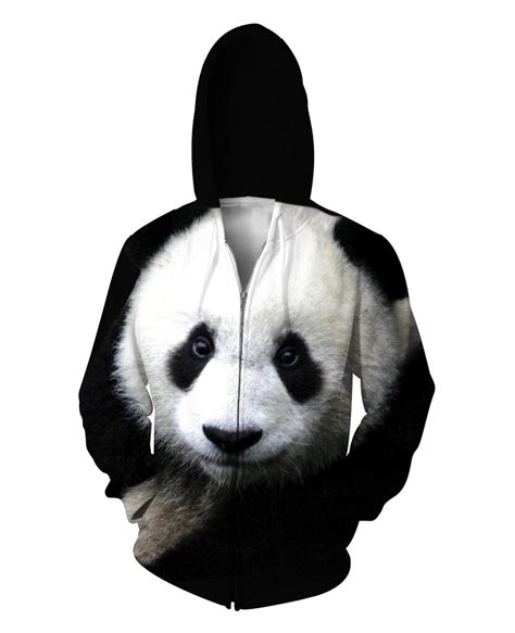 Panda Zip Up Hoodie The Giant Panda Animal 3d Sweatshirts Women Men