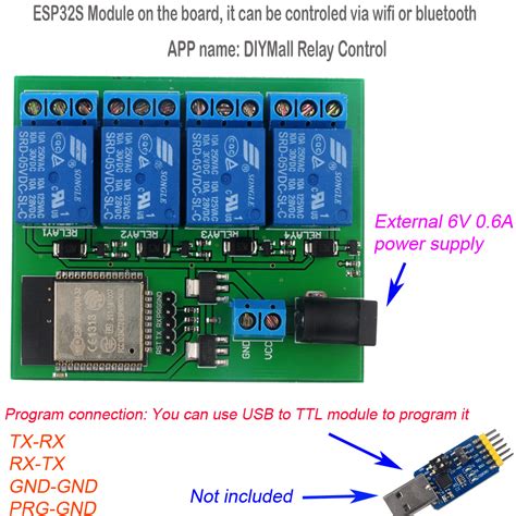 Esp32 4 Channel 3 Meter Wifi Bluetooth Relay Module 6v 06a For Iphone