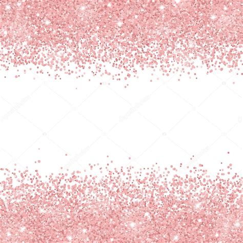 Rose Gold Glitter Scattered On White Background Vector Illustration