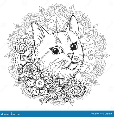 Cat Mandala Art And Collectibles Digital Prints Pe