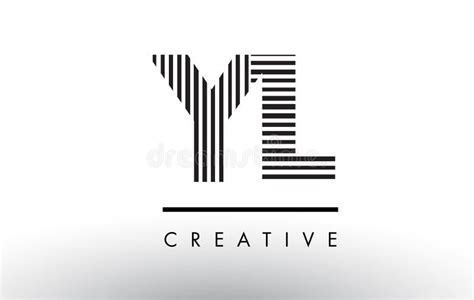 yl y l black and white lines letter logo design stock vector illustration of lines symbol