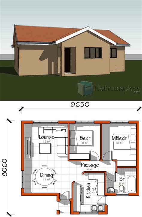 2 Room House Plans Low Cost 2 Bedroom House Plan