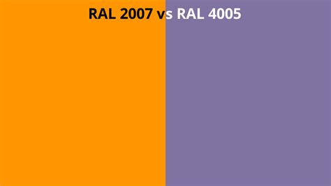 RAL 2007 Vs 4005 RAL Colour Chart UK