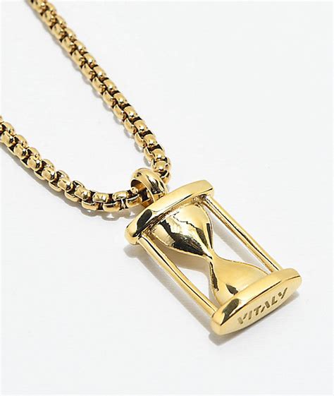 Vitaly Hourglass Pendant Gold Necklace