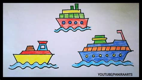 How To Draw A Ship Scenery Step By Step Drawing For Kids Scenery