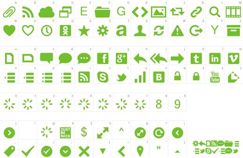 Download Free Font Web Symbols