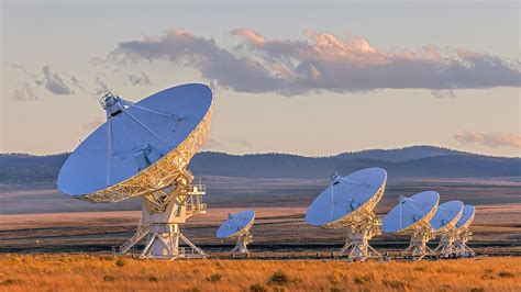 Very Large Array Satellite Dishes At Sunset Plains Of San Agustin New