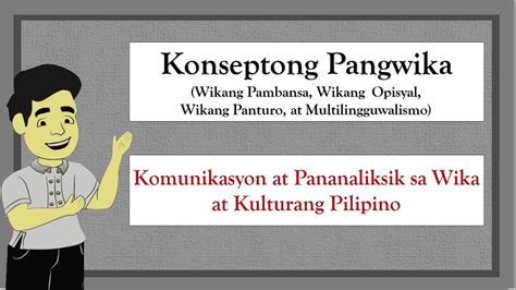 Konseptong Pangwika Wikang Pambansa Wikang Opisyal Wikang Panturo At Multilingguwalismo